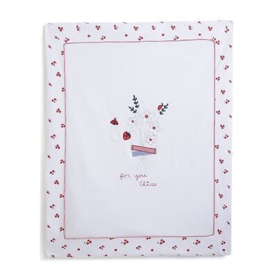 Girls White Knitted Pram Blanket With A Removable Cover